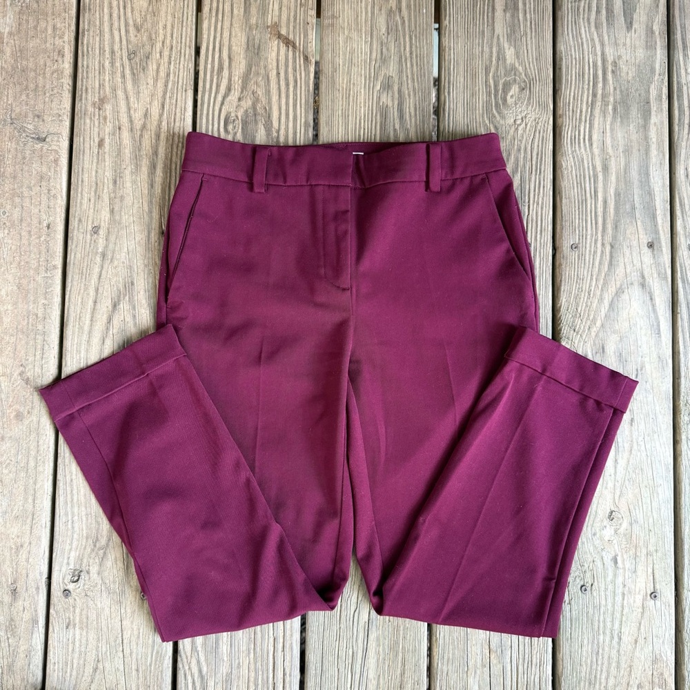 Loft Devin Crop Burgundy Pants